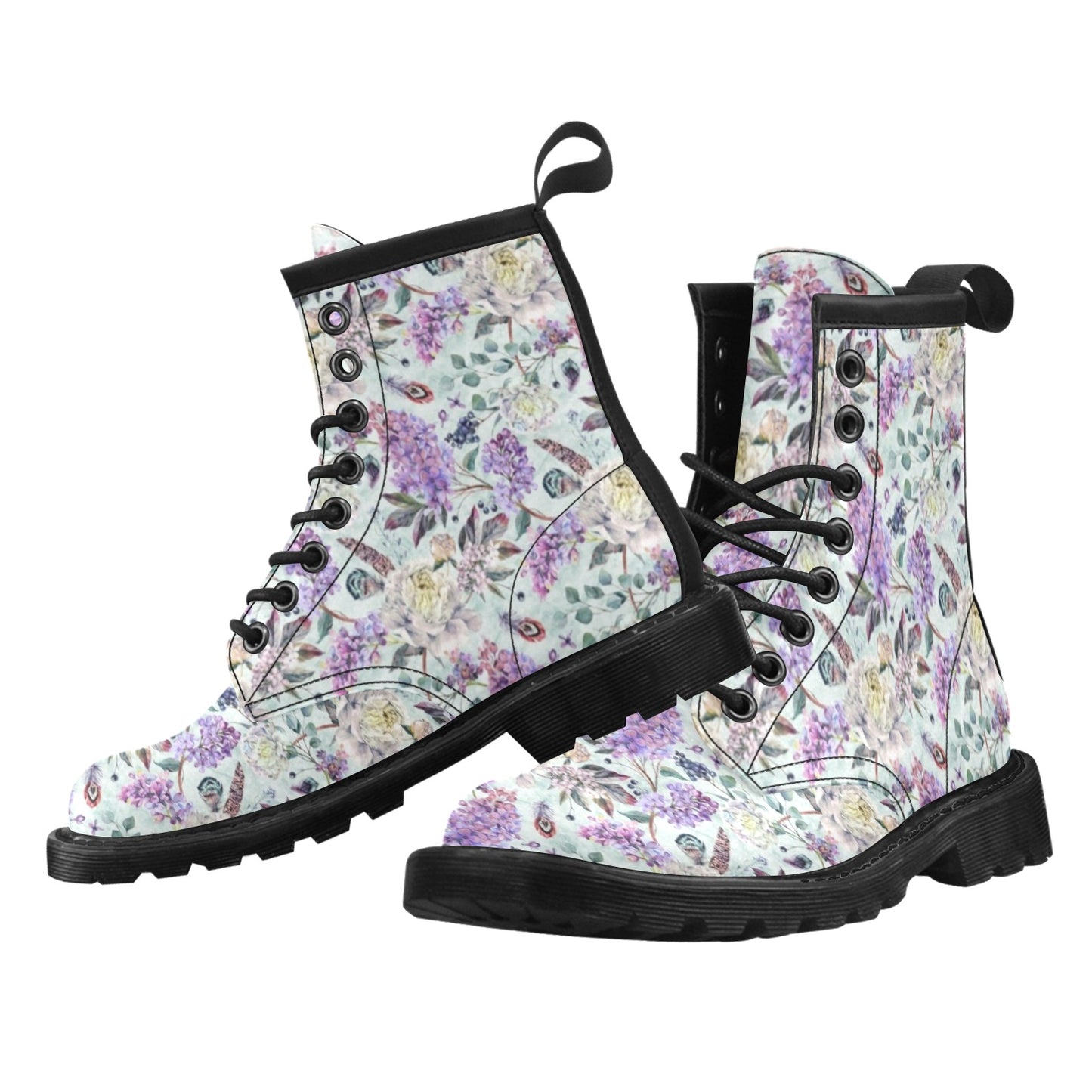 Lilac Pattern Print Design LI06 Women's Boots