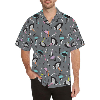 Ostrich Pattern Print Design 01 Men's Hawaiian Shirt