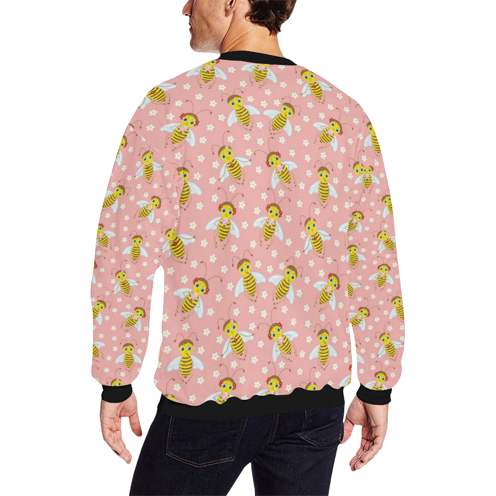 Bee Pattern Print Design BEE07 Men Long Sleeve Sweatshirt