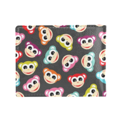 Monkey Head Design Themed Print Men's ID Card Wallet