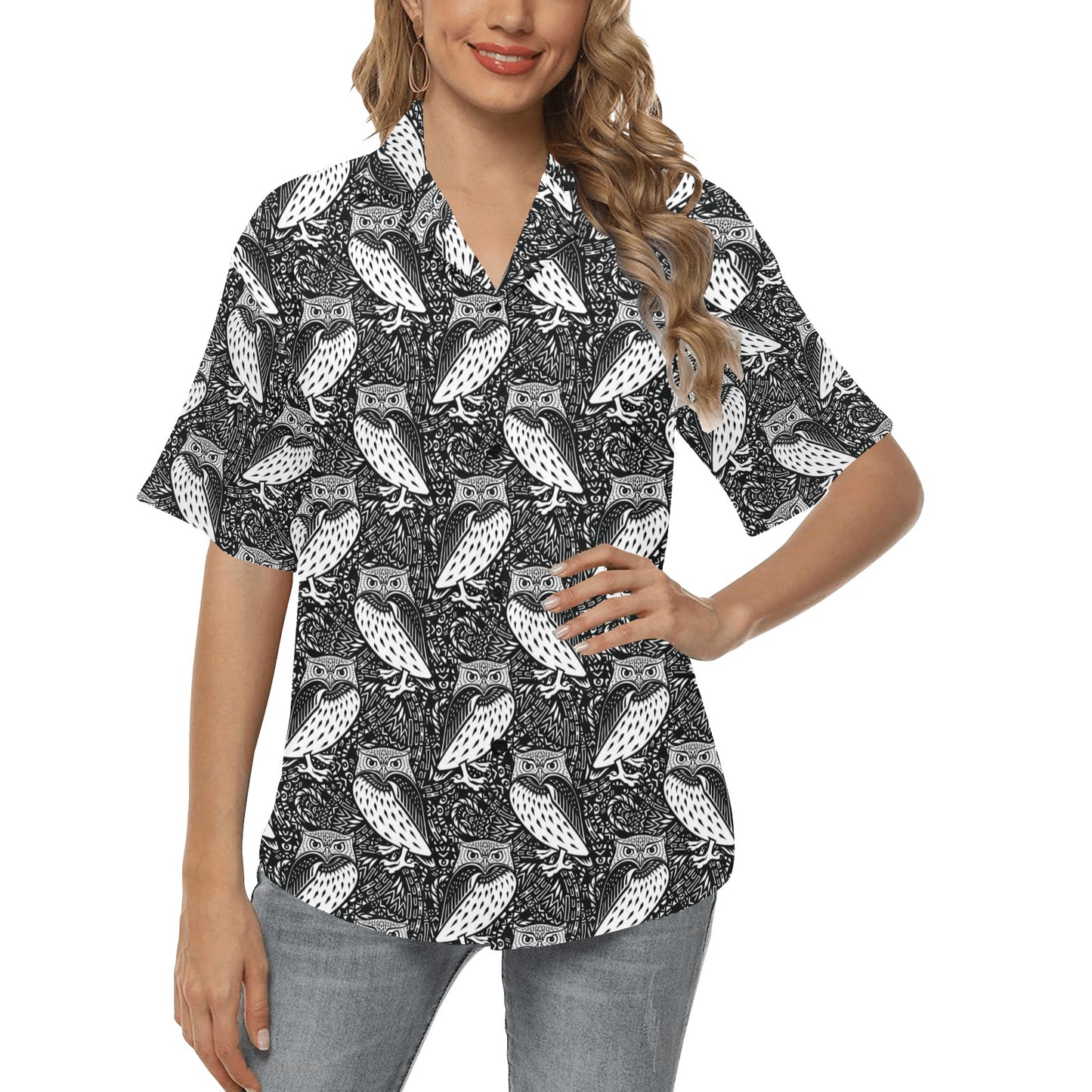 Tribal Pattern Print Design LKS308 Women's Hawaiian Shirt