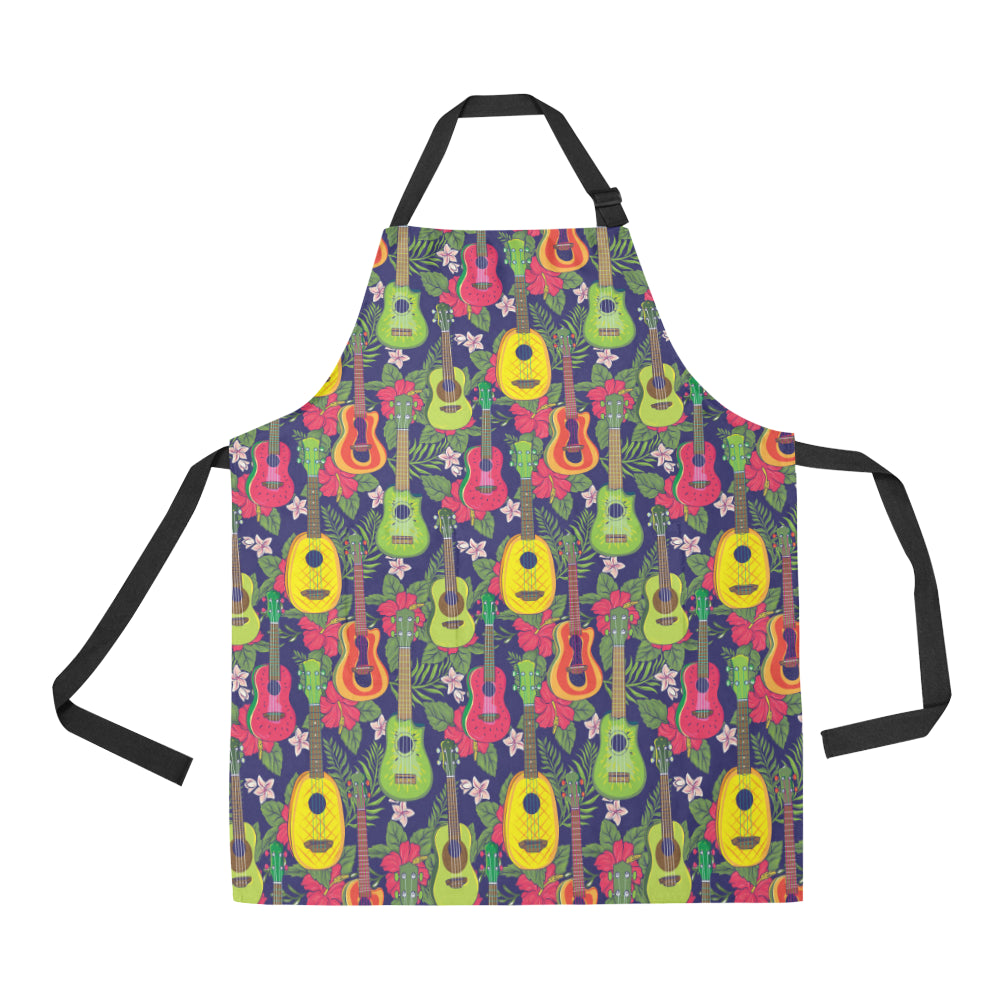 Ukulele Tropical Pattern Print Design 03 Apron with Pocket