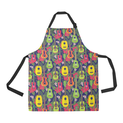 Ukulele Tropical Pattern Print Design 03 Apron with Pocket