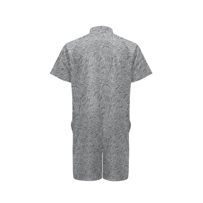 Elm Leave Grey Print Pattern Men's Romper