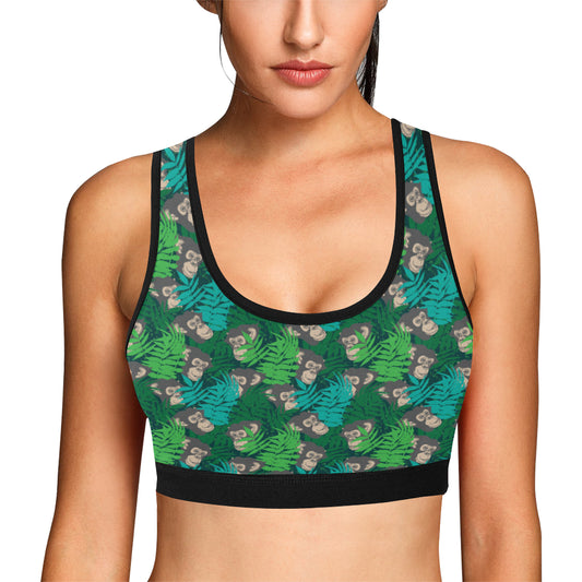 Chimpanzee Pattern Print Design 01 Sports Bra