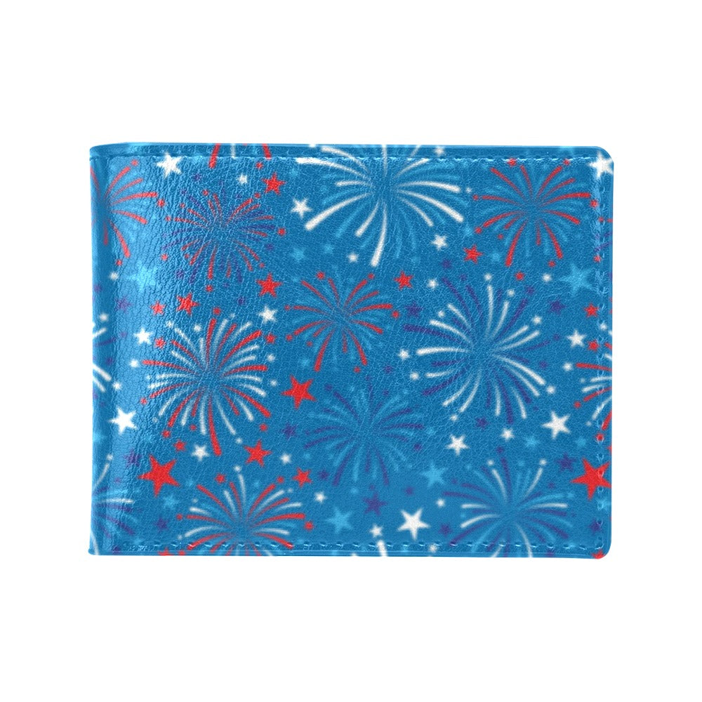 Firework Celebration Print Design LKS304 Men's ID Card Wallet