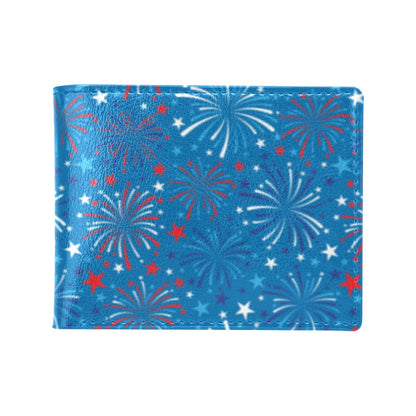 Firework Celebration Print Design LKS304 Men's ID Card Wallet