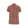 Boho Pattern Print Design 01 Men's Short Sleeve Button Up Shirt