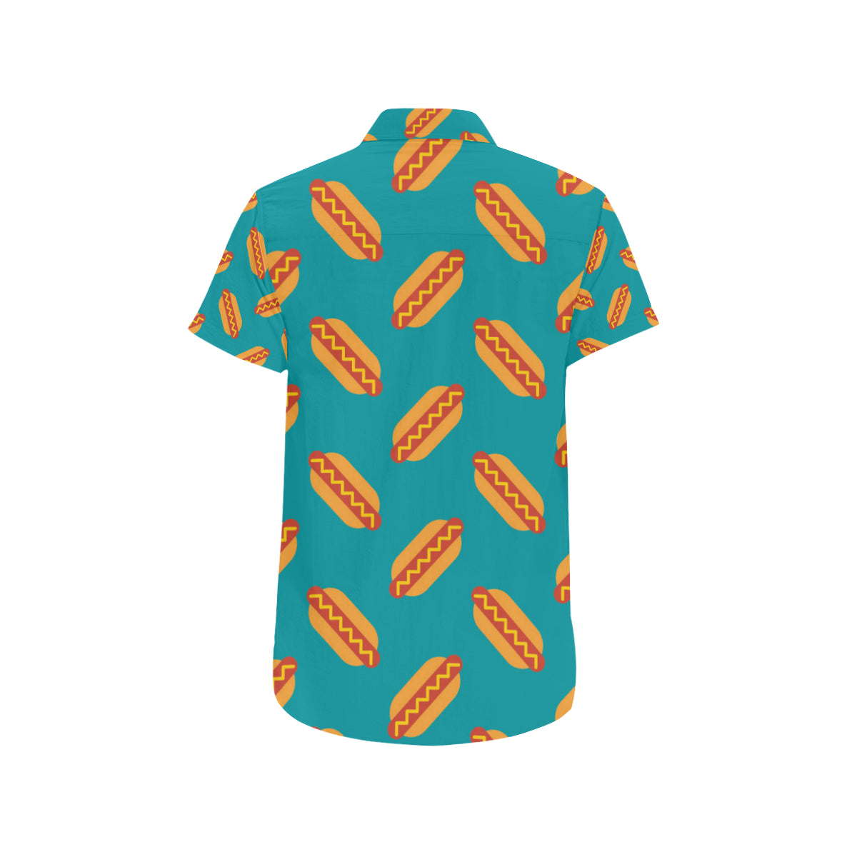Hot Dog Pattern Print Design 03 Men's Short Sleeve Button Up Shirt