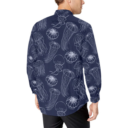 Jellyfish Pattern Print Design 05 Men's Long Sleeve Shirt