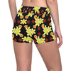 Yellow Plumeria Pattern Print Design PM04 Yoga Shorts