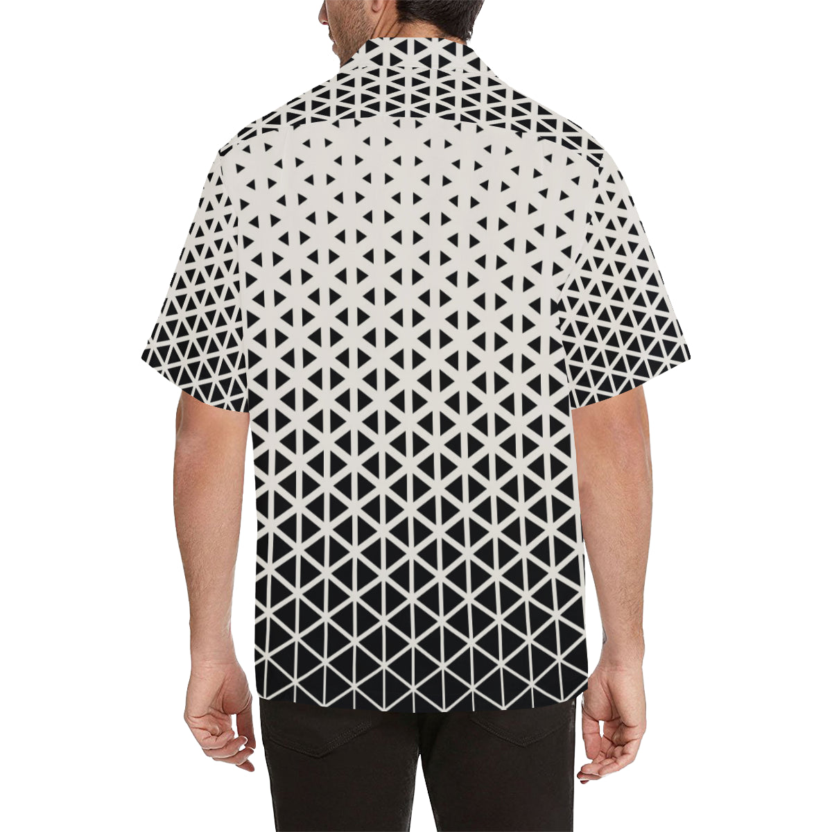Geometric Black White Pattern Print Design 03 Men's Hawaiian Shirt