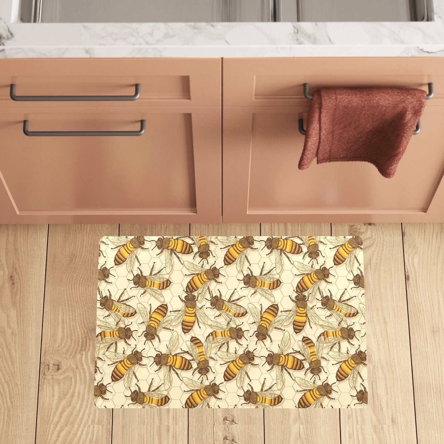 Bee Pattern Print Design BEE05 Kitchen Mat