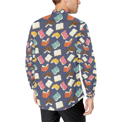 Book Pattern Print Design 01 Men's Long Sleeve Shirt