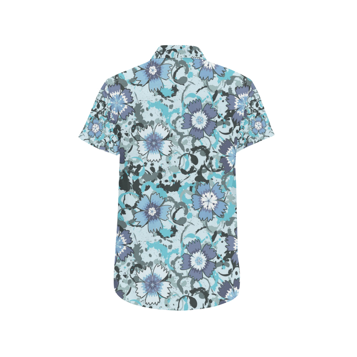 Carnations Pattern Print Design CN04 Men's Short Sleeve Button Up Shirt