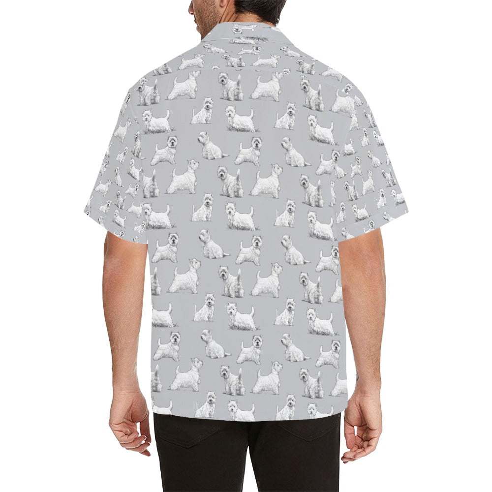 Scottish Terriers Print Design LKS3011 Men's Hawaiian Shirt
