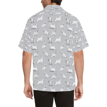 Scottish Terriers Print Design LKS3011 Men's Hawaiian Shirt
