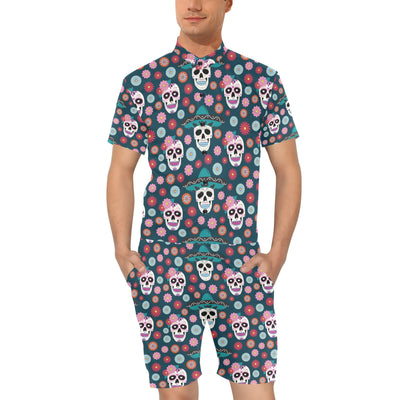 Sugar Skull Print Design LKS308 Men's Romper