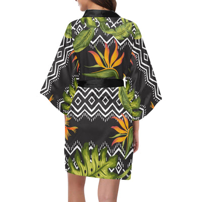 Bird Of Paradise Pattern Print Design BOP07 Women Kimono Robe