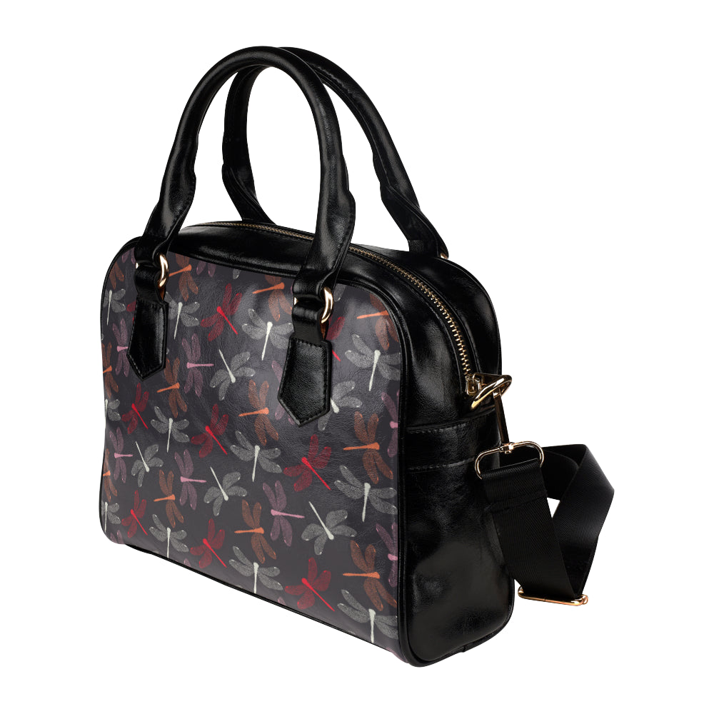 Dragonfly Pattern Print Design 01 Shoulder Handbag