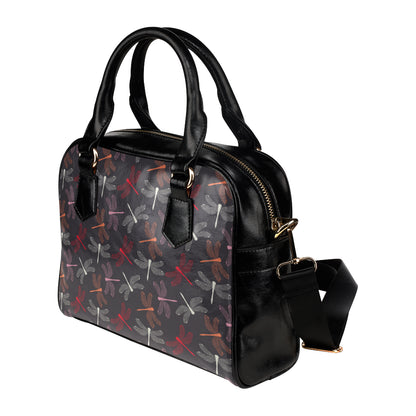 Dragonfly Pattern Print Design 01 Shoulder Handbag