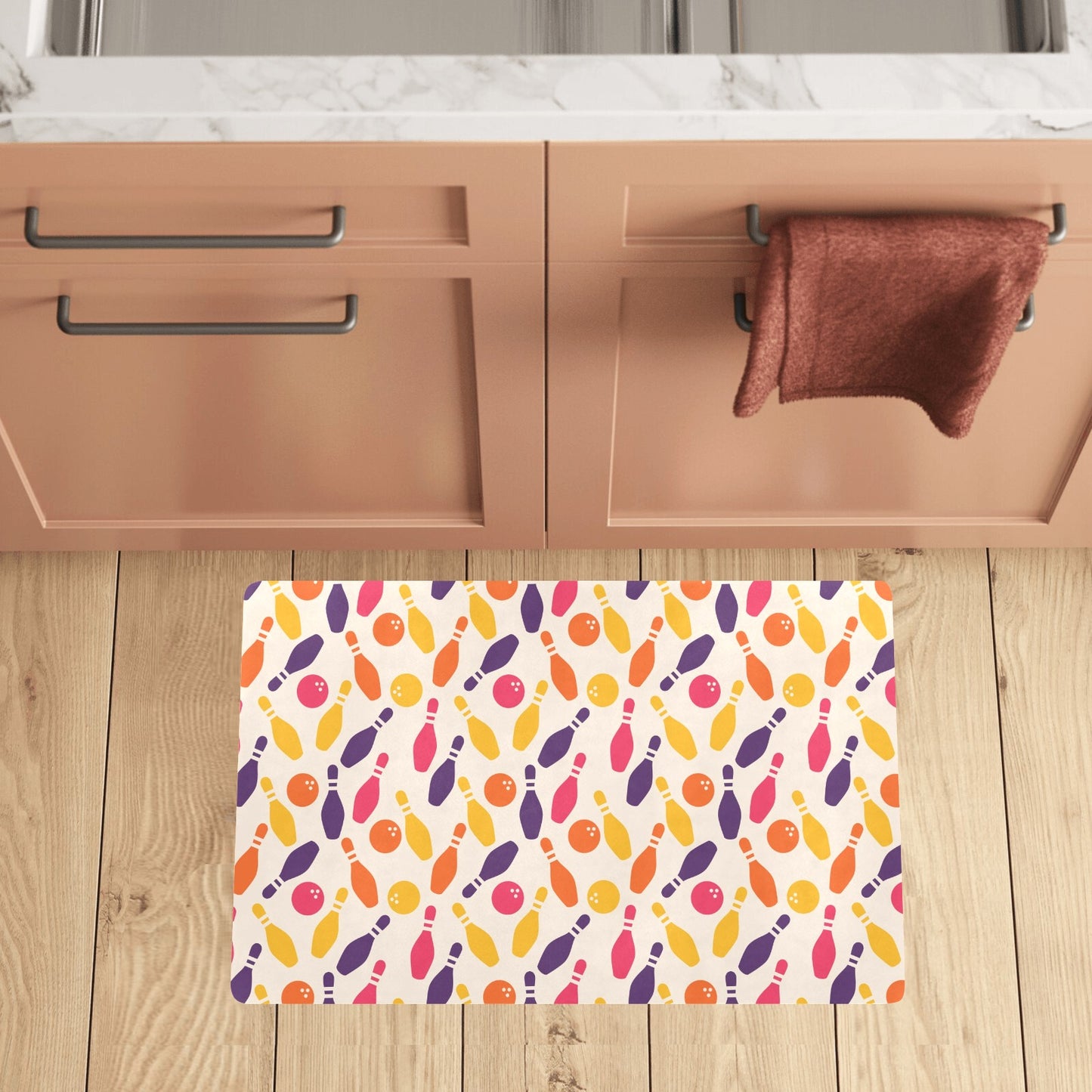 Bowling Pattern Print Design 06 Kitchen Mat