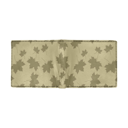 Maple Leaf Pattern Print Design 01 Men's ID Card Wallet
