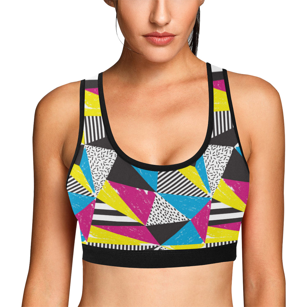 80s Pattern Print Design 2 Sports Bra