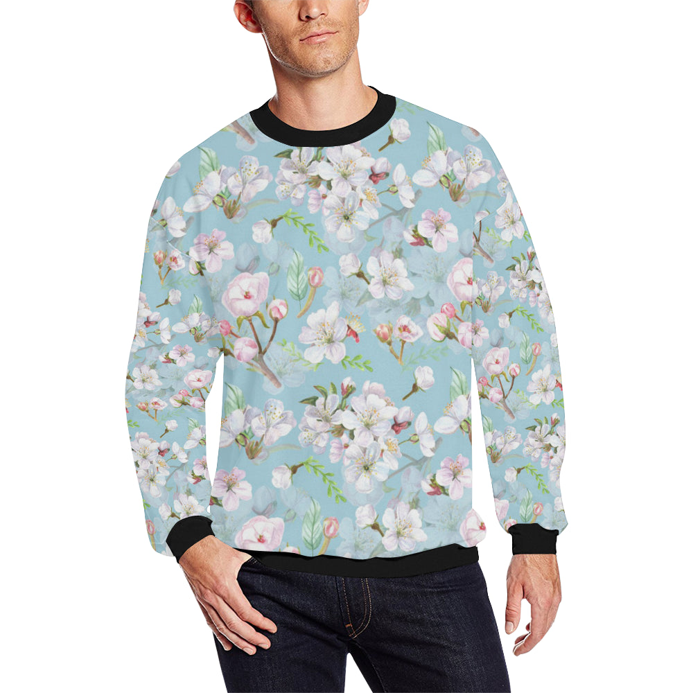 Apple blossom Pattern Print Design AB06 Men Long Sleeve Sweatshirt