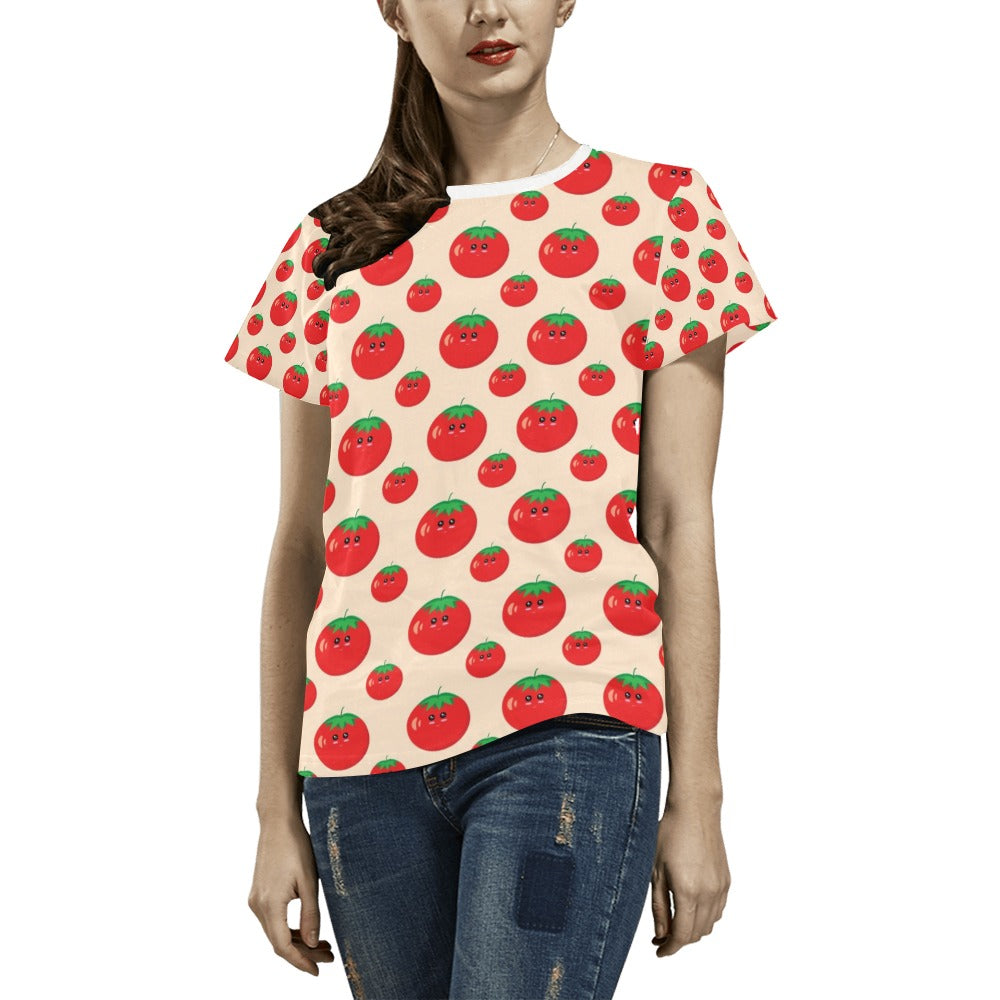 Tomato Print Design LKS308 Women's  T-shirt