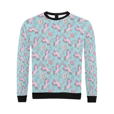 Donut Unicorn Pattern Print Design DN016 Men Long Sleeve Sweatshirt