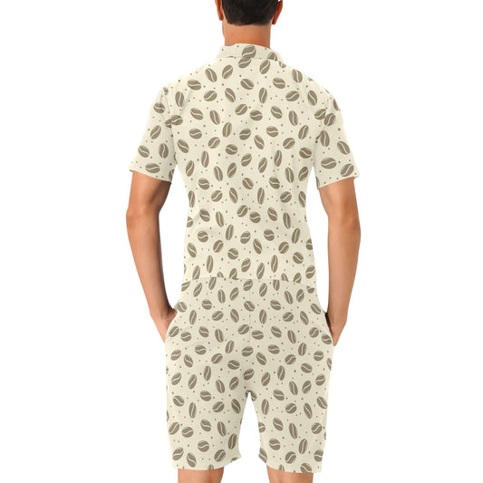 Coffee Pattern Print Design 02 Men's Romper