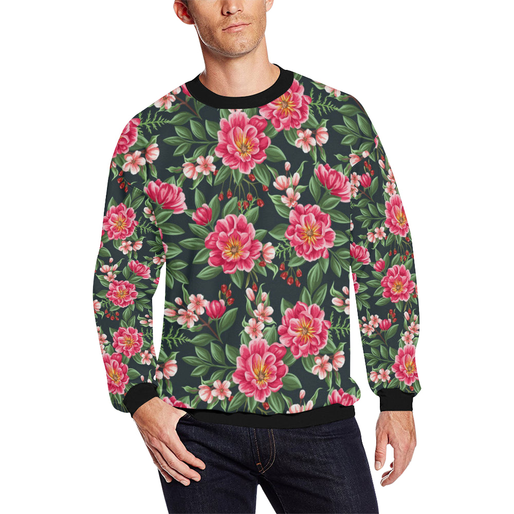 Summer Floral Pattern Print Design SF06 Men Long Sleeve Sweatshirt
