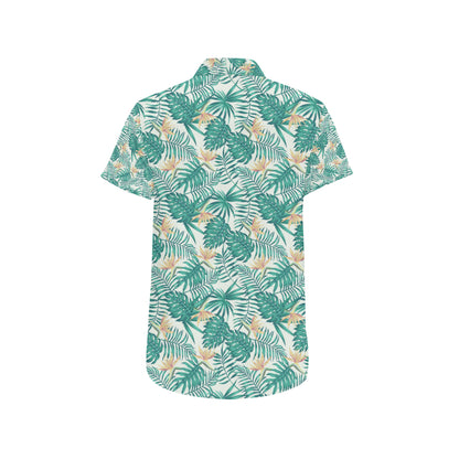 Bird Of Paradise Pattern Print Design 05 Men's Short Sleeve Button Up Shirt