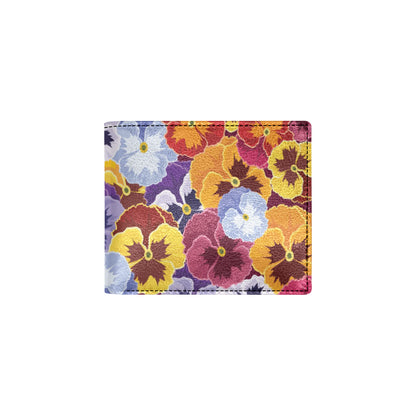 Pansy Pattern Print Design PS01 Men's ID Card Wallet