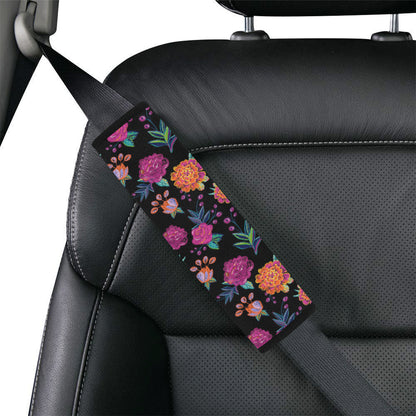 Marigold Pattern Print Design MR02 Car Seat Belt Cover