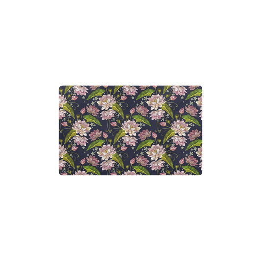 lotus Embroidered Pattern Print Design LO06 Kitchen Mat