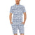 Hibiscus Blue Hawaiian Flower Pattern Men's Romper