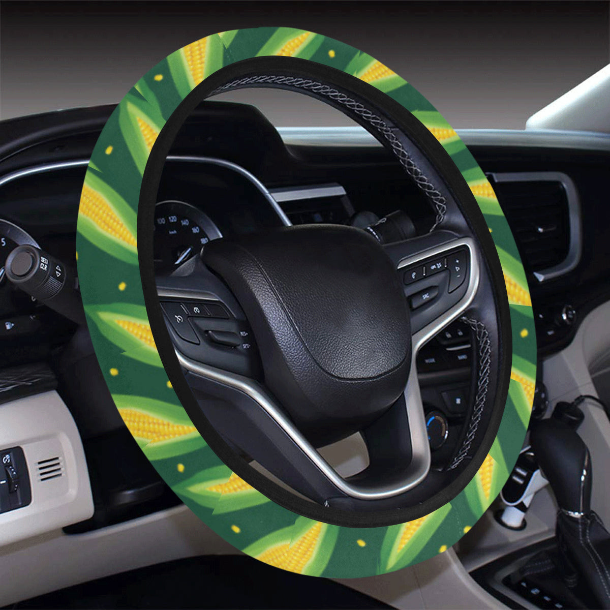 Corn Pattern Print Design 03 Steering Wheel Cover with Elastic Edge