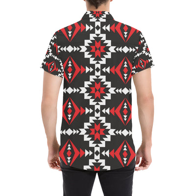 Navajo Pattern Print Design A02 Men's Short Sleeve Button Up Shirt