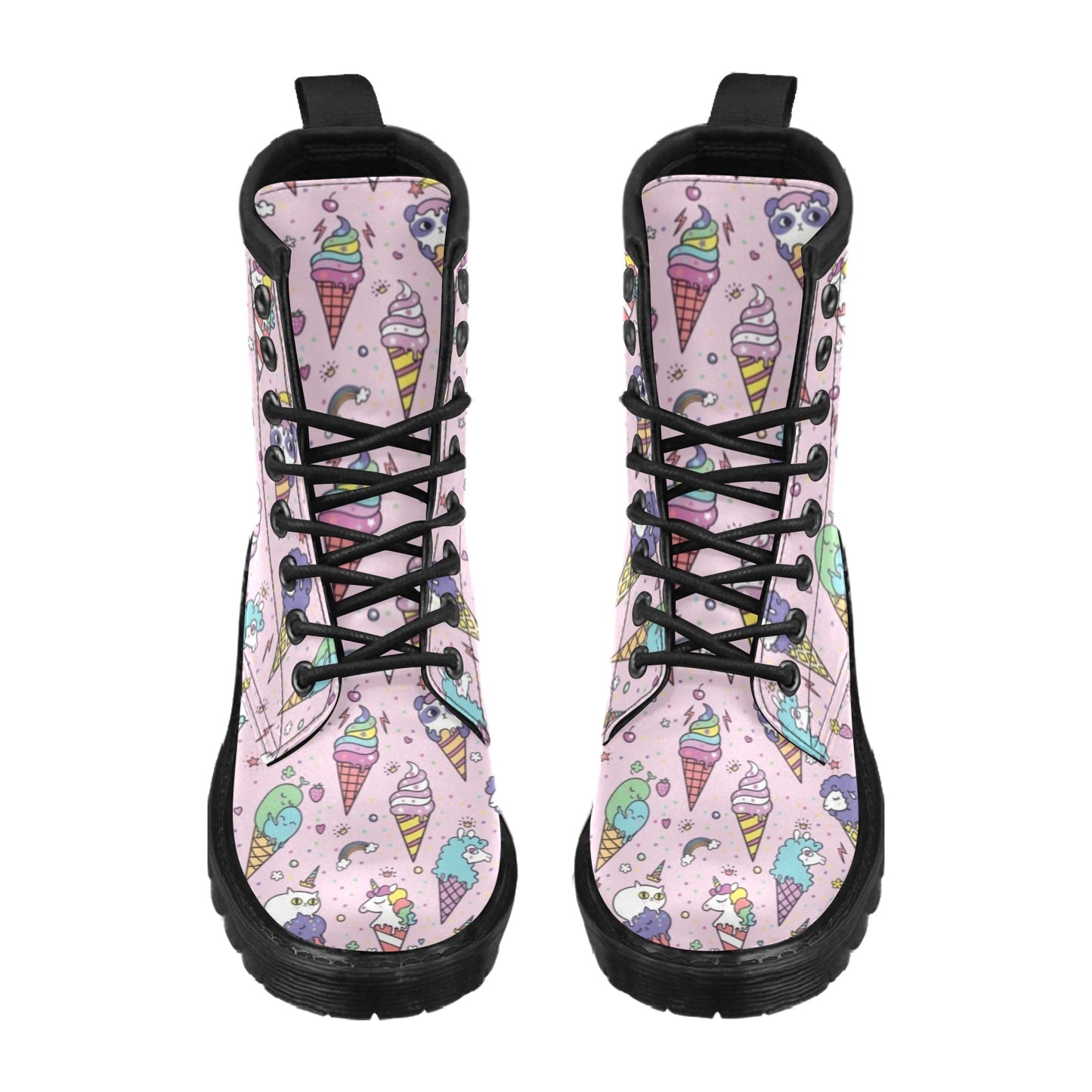 Ice Cream Pattern Print Design IC05 Women's Boots