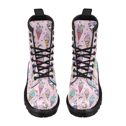 Ice Cream Pattern Print Design IC05 Women's Boots