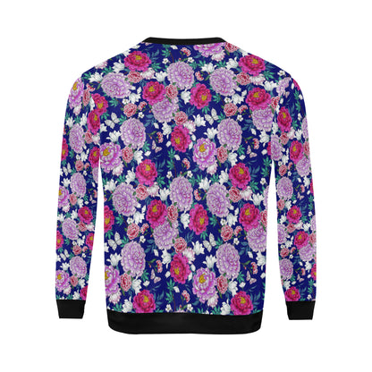 Dahlia Pattern Print Design DH013 Men Long Sleeve Sweatshirt