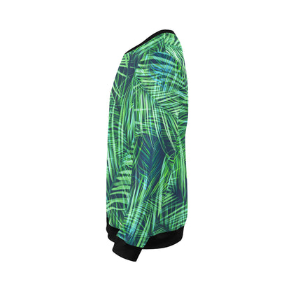 Palm Leaves Pattern Print Design PL02 Men Long Sleeve Sweatshirt
