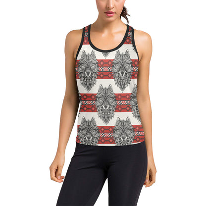 Native Indian Wolf Women's Racerback Tank Top