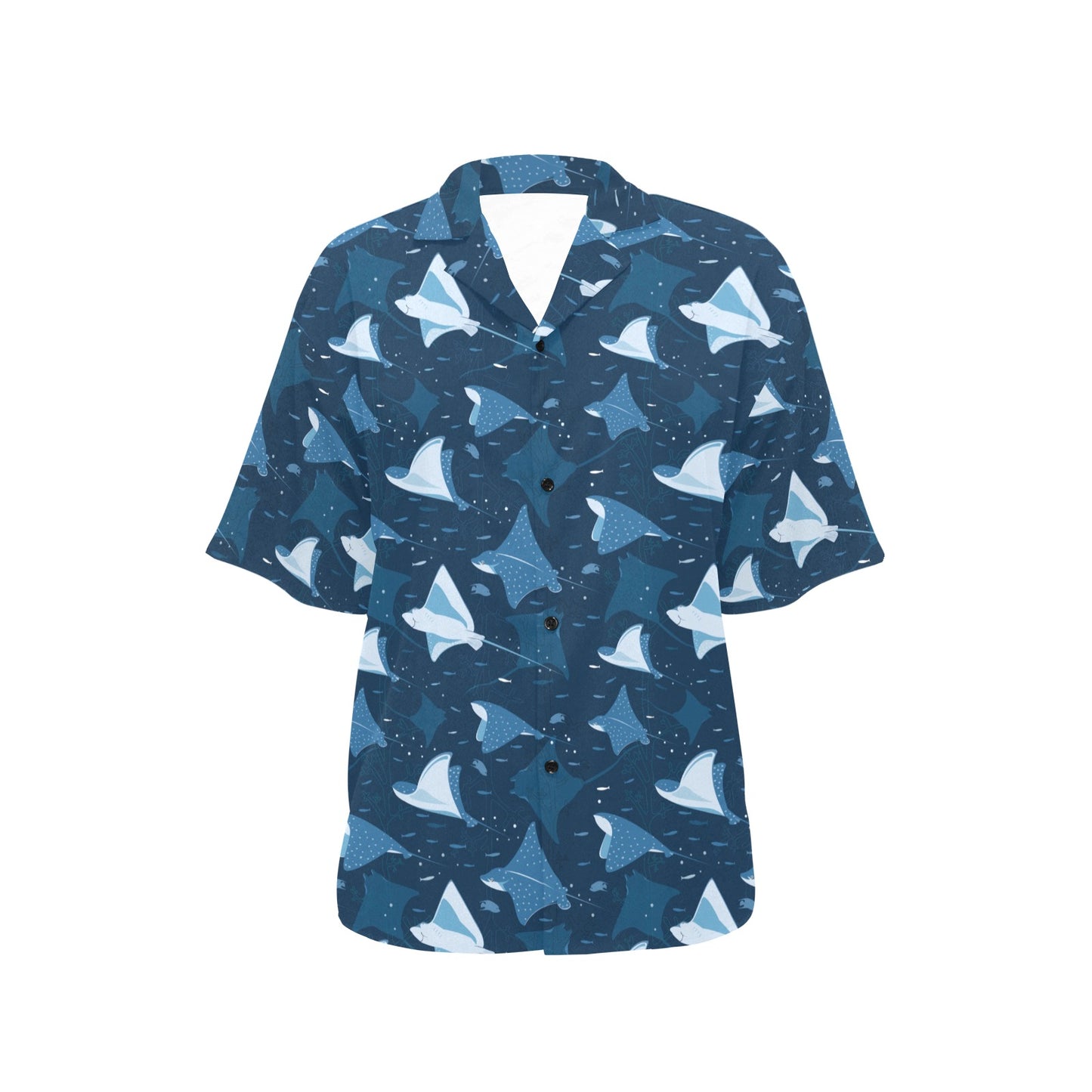 Manta Ray Pattern Print Design 02 Women's Hawaiian Shirt
