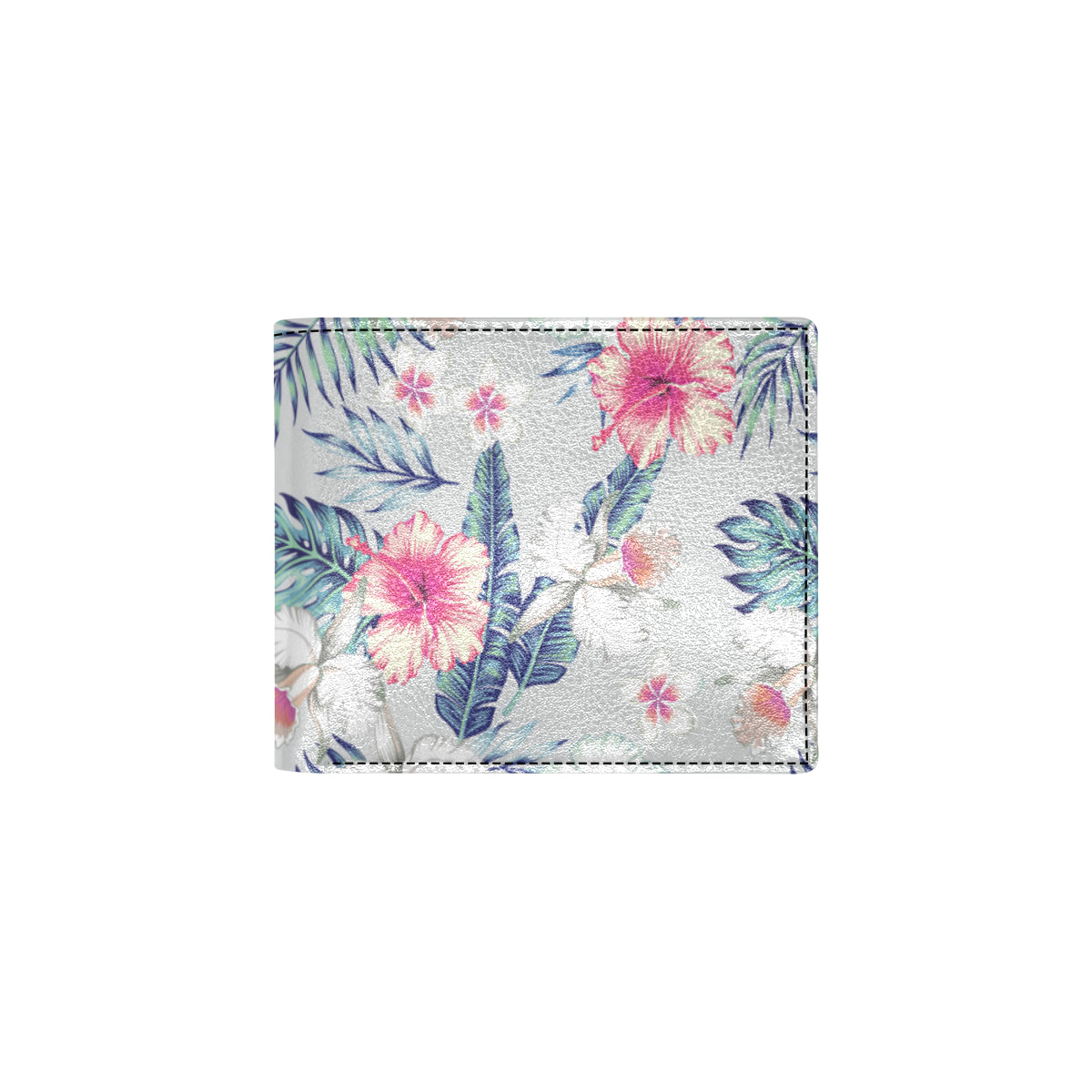 Hibiscus Print Men's ID Card Wallet