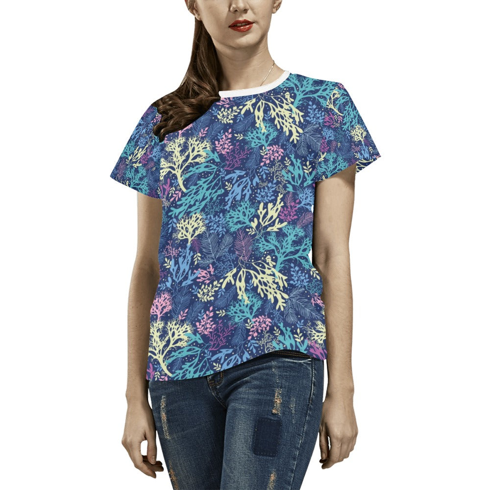 Seaweed Print Design LKS301 Women's  T-shirt