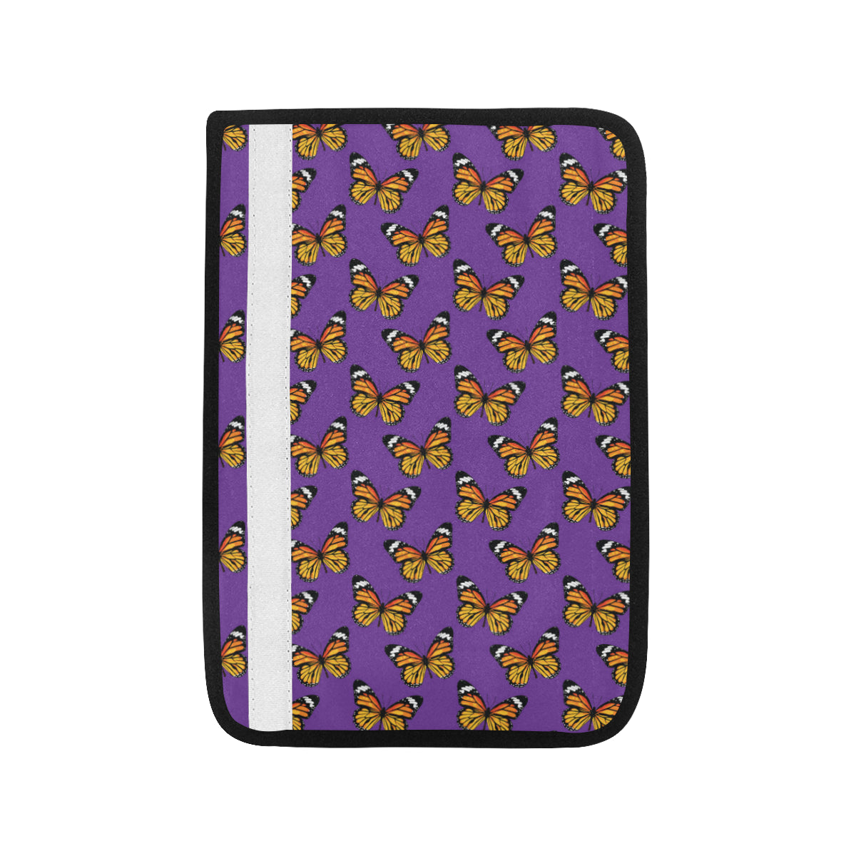 Monarch Butterfly Purple Print Pattern Car Seat Belt Cover