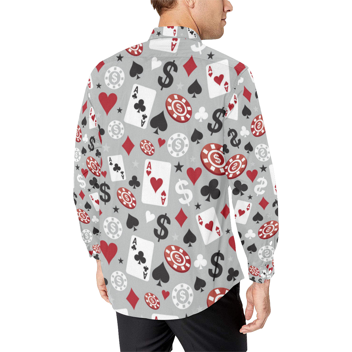 Casino Pattern Print Design 01 Men's Long Sleeve Shirt